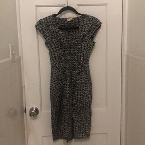 Black and white empire waist dress